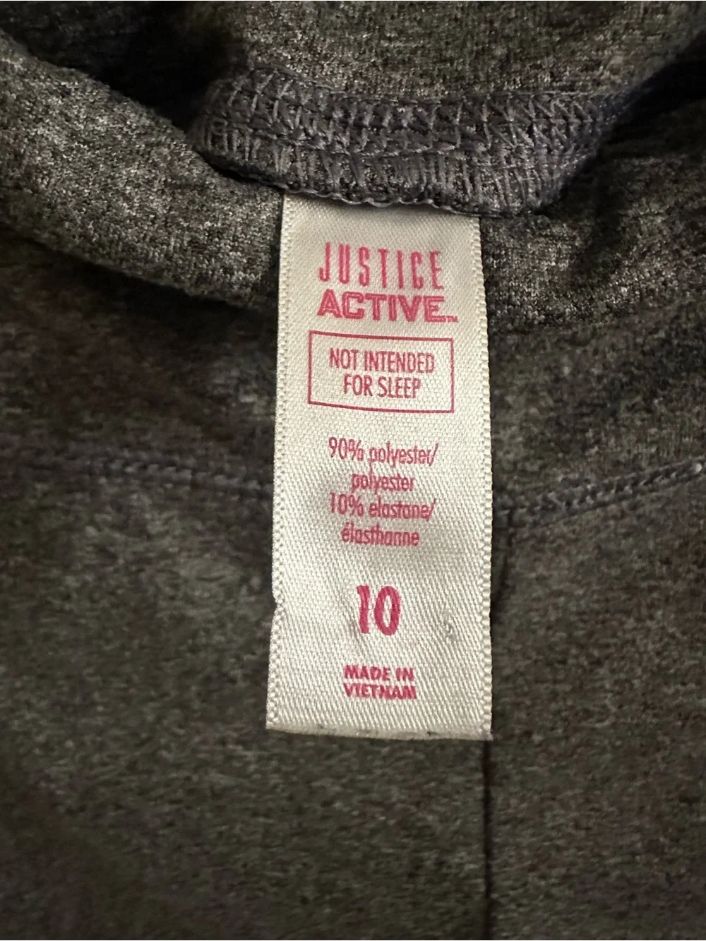 Justice Active Size 10 Grey girls Leggings